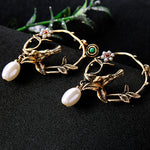Vintage Bird Hoop Earrings