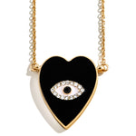 Black Heart with Eye Necklace