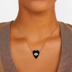 Black Heart with Eye Necklace