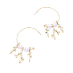 Coral Pearl Hoop Gold Earrings