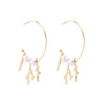 Coral Pearl Hoop Gold Earrings